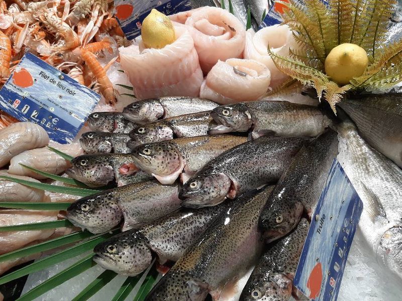 vente de poisson truite poissonnerie Marée Bleue Yvrac et Mérignac et Sainte-Eulalie