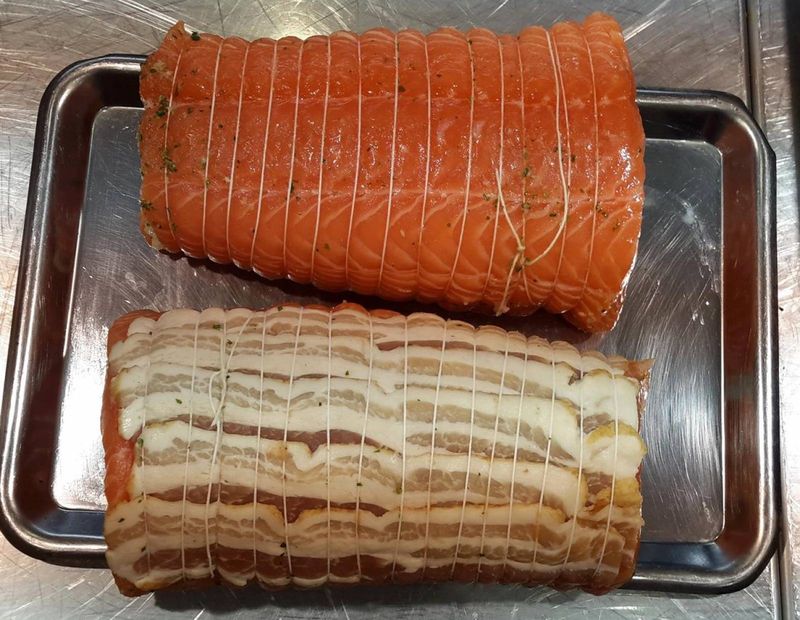 vente de saumon rôti au kilogramme chez La poissonnerie-traiteur Marée Bleue Yvrac et mérignac