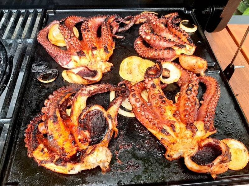 Vente de poulpe frais entier pour spécialités portugaises et grillade poissonnerie Marée Bleue à Yvrac, Mérignac et Sainte-Eulalie