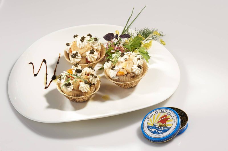 vente d'entrée pour réception à base de caviar et de poisson poissonnerie-traiteur Marée Bleue Yvrac